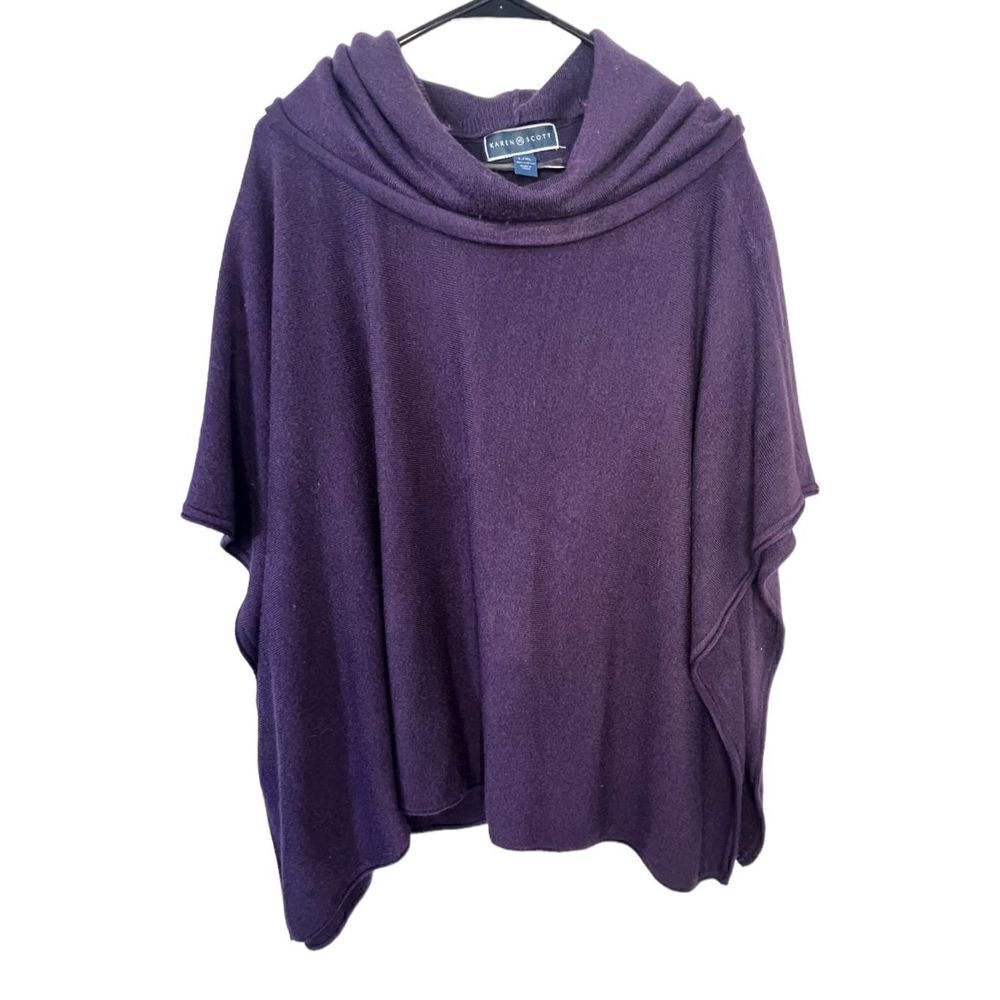 Karen Scott Soft Purple Poncho Style Loose Fit Sweater